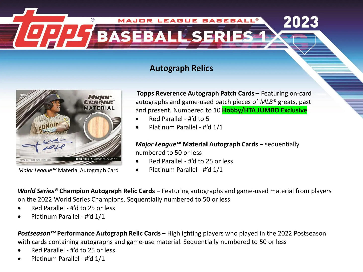 2023 Topps Series 1 Baseball Hobby Jumbo Box