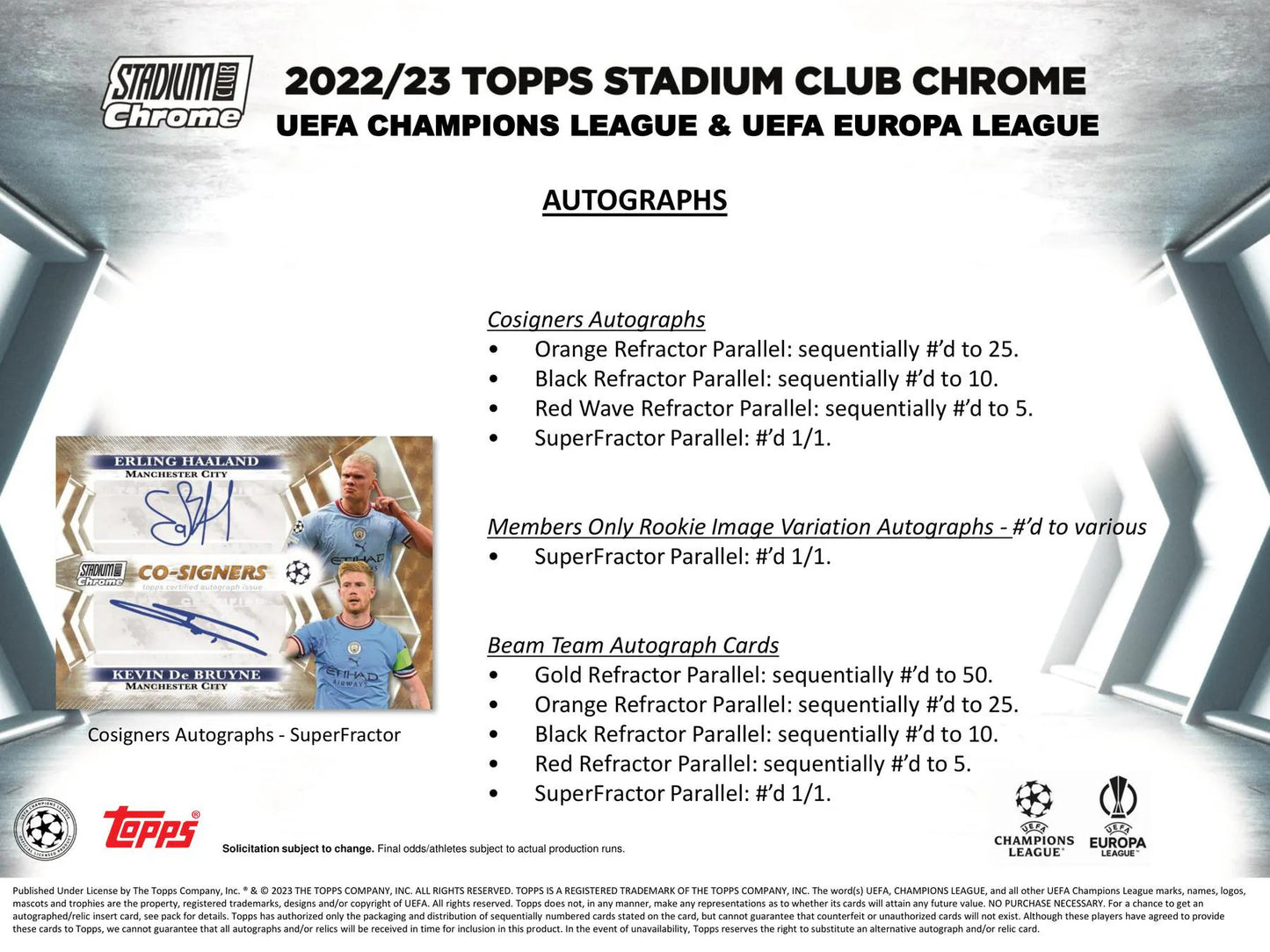 2022-23 Topps UEFA Club Competitions Stadium Club Chrome Soccer Hobby Box
