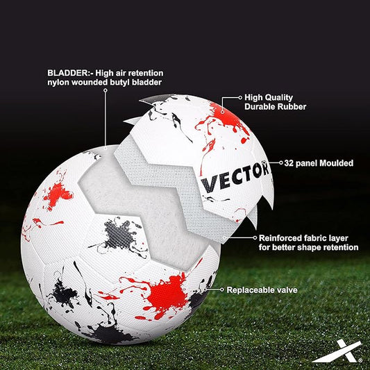 Vector X Neo Rubber Moulded Football (Black-Red)